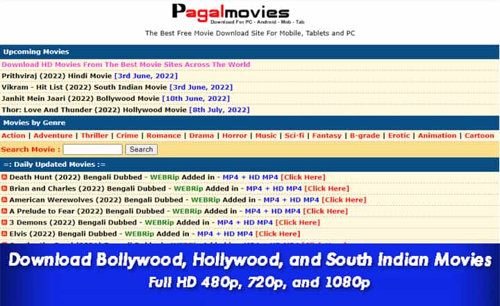 Pagalmovies 2023- Download HD Bollywood, Hollywood, and South Indian Movies  - Fact